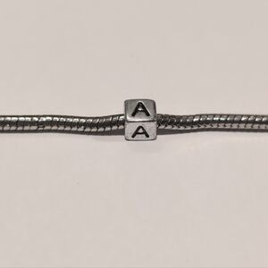 Silver A‎ Spacer Charm for Pandora Style Bracelet
